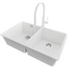 PRIMAGRAN Lavandino da Cucina Bianco - London Twin Slim, 76x47cm