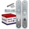 Chle-Mar - Maniglia per porta con piastra lunga - Argento / 90 mm / per chiavi - Set di maniglie per porte interne - Maniglia per porta - Maniglia per porta con foro per serratura - Guarnizione per