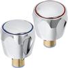 FUNNETOYU Maniglia Rubinetto in Ottone per Lavabo, Set 1 Pezzo Argento