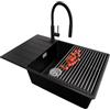 PRIMAGRAN Lavandino da Cucina Nero - Copenhagen Top, 78x50cm