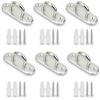 UBRAVE 6 set Piastre Per Occhielli In Acciaio Inox,Ganci Da Soffitto M5 Piastre, Ganci Da Soffitto In Acciaio Inox Ovali Per Swing, Amaca, Aerial Yoga E Parasole(Viti E Tubi Flessibili Coordinati)
