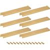 QUARKZMAN 10pz Maniglia per Bordo Dito Armadio 200mm/7,87 Maniglia Lega Oro | Nascosta Armadietto Nascosto, Alluminio, Montaggio Posteriore, Tira per Cassetti Cucina Casa