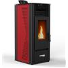 Megashopitalia Stufa a Pellet 10kW ad Aria Ventilata Rodi Riscaldamento Alta Efficienza 100mq (Bordeaux)