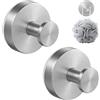 JS Ganci Ventosa Argento in Acciaio Inox, Senza Forare, per Bagno e Cucina/Gancio da Parete Riutilizzabile, Impermeabile e Antiruggine, Supporto 5kg per Asciugamani, Cappotti e Accessori Casa