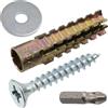 AERZETIX - Kit di 15 tasselli di espansione metallici con dentatura esterna Ø8x38 mm colore dorato + 15 viti Ø6x40 mm a filettatura completa + 15 rondelle larghe per bullone M6 + 1 punta PZ3