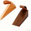 txuzong 2 Fermaporta in Legno Massello (Faggio + Noce) con Base Antiscivolo - Cuneo Regolabile 5-30 mm per Porte Pesanti - Silenzioso, Antiurto e Senza Installazione