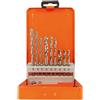 Projahn, Set di punte per trapano, per acciaio, pietra e legno, codolo esagonale, 9 pz. 67300