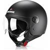 MOCOERL Casco da moto jet per adulti, visiera trasparente, casco da moto per uomo e donna per cruiser, bobber e chopper, omologato ECE2206, casco retrò 3/4 (XL)