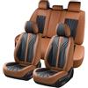 FLORICH Coprisedili per Auto 5 Pezzi (Completo, Nero&Marrone)