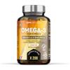 gph DIFFUSION Omega 3 2000 mg Olio di Pesce - EPA 660mg / DHA 440mg - Sistema Cardiovascolare, visione, funzione cerebrale - 200 capsule - GPH Diffusion