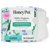 The Honey Pot Company - Super Absorbency Pads with Wings - Organic Pads for Women - Herbal Infused w/Essential Oils for Cooling Effect, Cotton Cover, & Ultra-Absorbent Pulp Core - Feminine Care- 16 ct