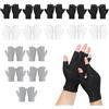 Xynovate 15 paia Guanti in Cotone Bianco | Guanti Idratanti Senza Dita, Guanti Protezione UV per Unghie, Guidare e Dormire, Spa della Mano (Nero)