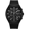 Kenneth Cole New York Orologio cronografo da uomo - Bracciale in acciaio inox, indici audaci, design sofisticato, Nero - Silicone Nero