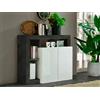Dmora Credenza moderna a 2 ante e scaffali, Mobile da soggiorno porta TV, Buffet da cucina, Madia Made in Italy, cm 108x42xh93, colore Bianco e Ossido