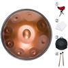 GLADFRESIT Handpan in D-Moll, accattivante viola-rosso, con supporto, valigia, bacchette resistenti e panno antipolvere (9-432Hz)