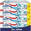 Aquafresh Dentifricio Tripla Protezione Bianchezza, Per Denti Forti e Alito Freddo, Confezione da 12 x 125 ml