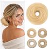 Rich Choices Chignon Finto per Capelli Veri 17g Mini Posticci Chignon Facile per Capelli Updo Messy Bun Liscio Elastico Extension da Donna Ragazze, #60 Biondo Platino Caldo