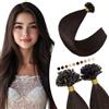 Elailite Extension Cheratina Capelli Veri 200 Ciocche #2 Marrone Scuro, 100g Remy Human Hair Indiani 50cm Pre-bonded Keratin Hair