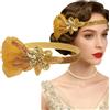 Ypkia Jahren künstliche Feder Nastro per donna im Stil der 20er Jahre: Flapper, Charleston, fascia per capelli, Great Gatsby-Stil für Party, Karneval, Fasching Kostüm, accessori (oro)