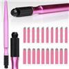 Rasmet Kit Tebori per trucco permanente per manici per microblading con lama rosa nano da 0,15 mm,forniture per supporto per microlama (1PC Pink Pen + 10pcs 18U + 10pcs 14Pins)