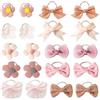 TYFGRT 20 pezzi di elastici rosa per bambini, accessori per capelli carini: fiocchi, fiori, anelli elastici