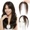 SEGO Pro Frangia Clip Capelli Veri #2 Marrone Scuro Frangetta Laterale Handmade Silk Base Extension Umani Naturale Topper Human Hair (9g)
