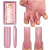 NOVO OVO Long Sharp Square Nail Tips Press on Pure Color BERRY PINK, gel extra spesso, top coat & colla per unghie finte, 15 misure, 180 pezzi