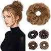 Rich Choices Chignon Finto per Capelli Veri 23g Mini Posticci Chignon Facile per Capelli Updo Messy Bun Coda Mossi Ricci Elastico Extension da Donna #6 Marrone Chiaro