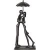 Aoneky Statua di Coppia di Ferro - Scultura dello Sposo delle Coppie, Regalo di Anniversario, Matrimonio, Natale- Figura Decorativa Moderne per la Casa Romantiche(Hold Umbrella Kiss)