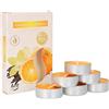 KOTARBAU® Set di 6 candele profumate alla vaniglia, arancio, durata di combustione 4 ore