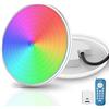 OSREE 35W Faro Piscina LED PAR56 Ultrapiatto, Lampada Piscina RGB Multicolore Dimmerabile 1400lm, Timer 2/4/6H, IP68 Impermeabile Riempito di Resinas Luce Piscina con Telecomando, 12V AC