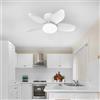 YFHKWJ Moderno 65CM Piccola Lampadario Ventilatore Con Telecomando APP, 6 Velocità & Timer, Motore DC, Estate/Inverno 5 Pale Plafoniera Con Ventilatore Per Camera Da Letto/Soggiorno-White