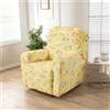 Odot 1 Posto Copripoltrona Relax Reclinabile, Universale Antiscivolo Elasticizzato Elettrica Copripoltrona, Copri Poltrona Relax Floreale Pastorale, per Poltrona Reclinabile (Giallo,1 posto)