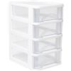Ulawellor Organizer da Scrivania 4 Cassetti Trasparente in PP 14,2x18,3x23,5 cm | Cancelleria e Cosmetici Classificati, Accesso Facile, Meno Disordine, per Bagno Cucina e Studio
