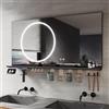 SIRHONA Specchio da Bagno 120x60cm con Ripiano di Stoccaggio, Specchio Anti-appannamento con Illuminazione, Dimmerabile e 3 Colori Regolabili, Scatola per Trucco, Piccolo Supporto, Memoria, CRI>90
