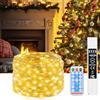 SKUTZTEK Luci LED 20M 200 LED Bianco Caldo, Ricaricabile Batteria 1800mAh con Display LCD, USB-C, IP44, 8 Modalità, Timer, Telecomando, Luci a Grappolo Flessibile per Interni/Esterni Decorazione