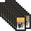 DAJAVE 20 cornici portafoto 10 x 15 cm, per parete e tavolo, 10 x 15 cm, colore nero, per l'uso in uffici e appartamenti