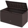 Casaria® Baule da Giardino 117x47x60cm Aspetto Polyrattan 290L Box Multiuso Multibox Cuscini 6 Ruote Coperchio Esterno