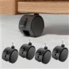 YQOLG87 5 Pezzi Ruote girevoli Nere,Rotelle per sedie da Ufficio,Ruote in Nylon con bloccaggio del Freno,Stelo filettato M6/M8/M10 Ruota Universale di Ricambio per rotelle,M10
