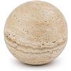 Artisanal Abode Sfera decorativa in travertino naturale, 12 cm, decorazione a sfera in pietra, lucidata a mano, colore beige, per tavolino da caffè, console, mensola e soggiorno