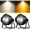 ZonQoonz 2PCS 100W COB Par LED Luce da Palcoscenico Bianco Freddo/Caldo, Luci Palco Par LED con DMX512 Master-Slave, Faretto stroboscopico per Fotografia, Chiesa, Compleanno, Matrimonio, DJ, Discoteca