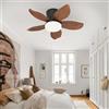 YFHKWJ Moderno 65CM Piccola Lampadario Ventilatore Con Telecomando APP, 6 Velocità & Timer, Motore DC, Estate/Inverno 5 Pale Plafoniera Con Ventilatore Per Camera Da Letto/Soggiorno-Brown Wood Grain