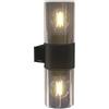 Oktaplex lighting Oktaplex applique da parete grigia IP44 lampada da esterno LED 230 V Puno Dos vetro fumé in alluminio resistente per interni ed esterni