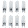 HALOTEC Set 8 lampadine alogene G9, 230 V, 40 W, colore bianco caldo, regolabili.