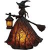 AOJUIGO Lampada strega di Halloween, lampada da notte gotica con cappello da strega spettrale e luce calda, decorazioni di Halloween che brillano al buio, lampada da tavolo gotica unica per decorazioni
