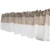 A.Monamour Tenda Corta Per Finestra Piccola Bianca Voile Semi Trasparente Tulle Cotone Lino Mantovana A Quadri A Scacchi Mezza Per Cucina Bistrot Caffè Porta Finestra A Vetro