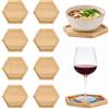 Gyism Mni - Set di 8 sottobicchieri in bambù a mosaico, 11,9 cm, esagonali, piccoli, per mosaico fai da te, accessori fai da te, bicchieri