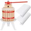 Wiltec Torchio Frutta da 12 l con Gabbia in Legno e 3 Sacchi di spremitura, Torchio a Leva