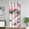 richhome Tenda per porta con alberi di ciliegio rosa, 106 x 203 cm (larghezza x lunghezza), in stile giapponese, con fiori ad acquerello, per la privacy, per bambini, ragazze, adolescenti, donne, pittura a