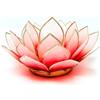 Mystery Mountain mistero Montagna Lotus Tea Candle Holder Capiz Shell, Metallo, Oro, 15 x 15 x 7 cm